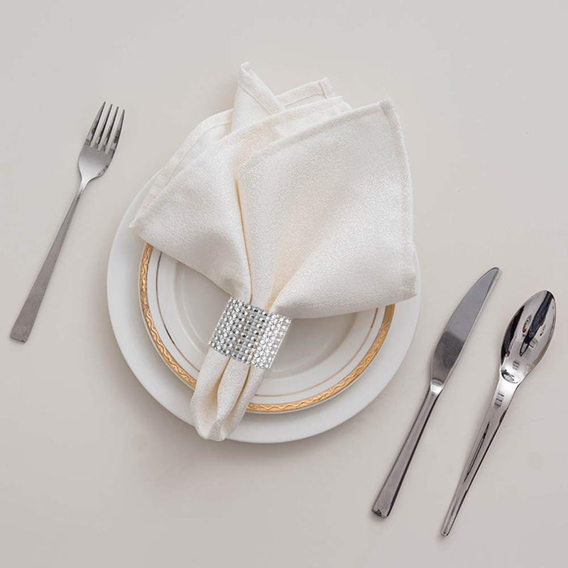Accmor 50pcs Napkin Rings, Silver Napkin Rings Buckles for Table Decorations, Wedding, Dinner, Party, DIY Decoration - Image 3